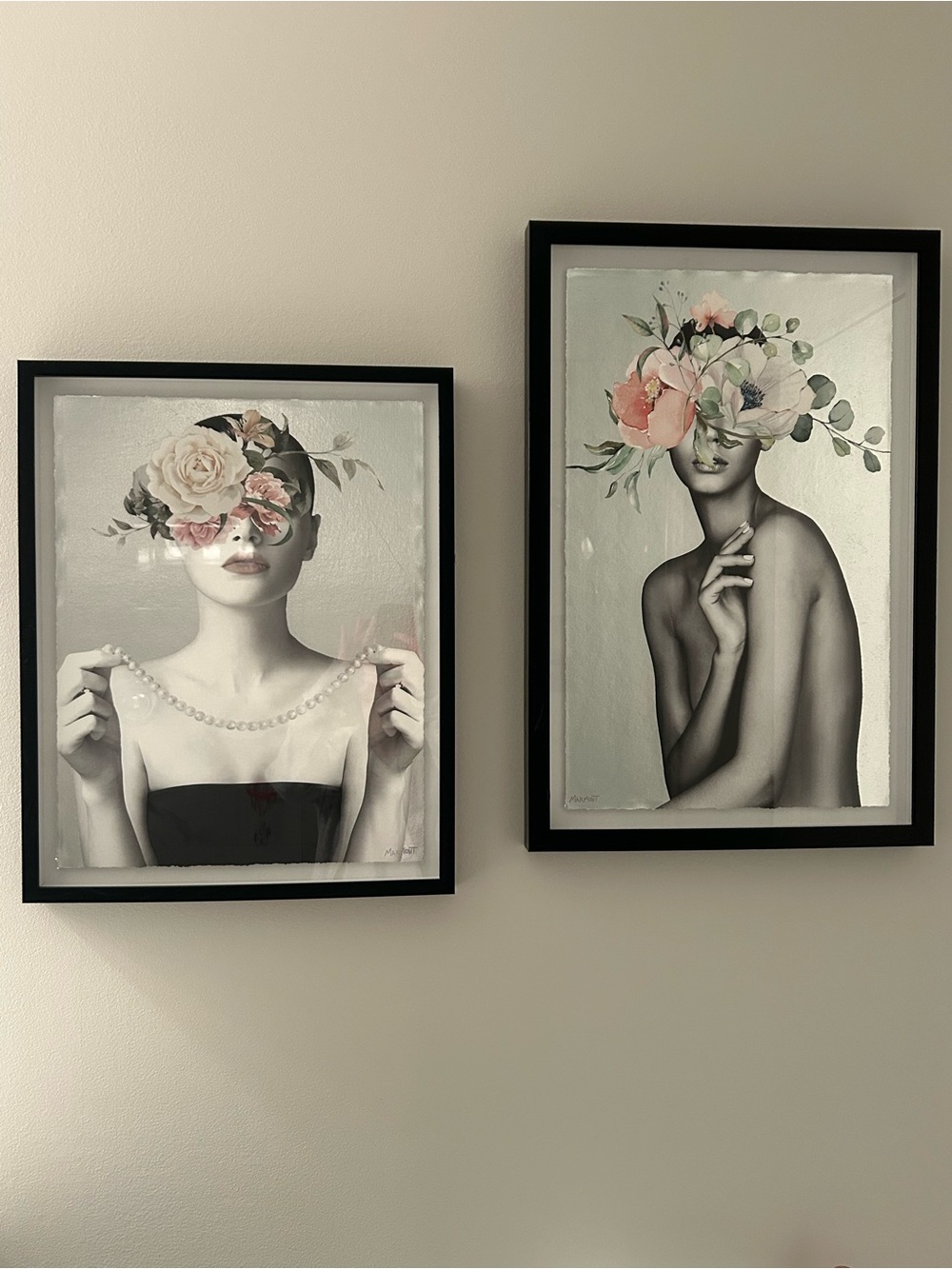 LIKE NEW! 2 Marmont Wall Art Pictures. Black frames.
